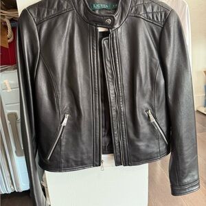 Ralph Lauren Black Leather Jacket for Women